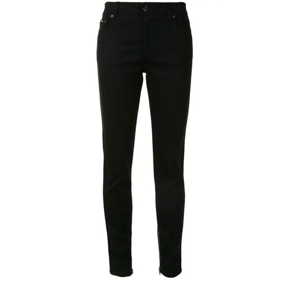 Tom Ford Black Mid-Rise Skinny Jeans w/Zippers Stretch Size 27 Soft Denim - Picture 2 of 14